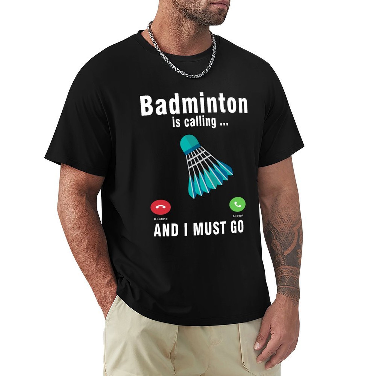 Badminton Is Calling - تي شيرت بأكمام قصيرة مقاوم للروائح
